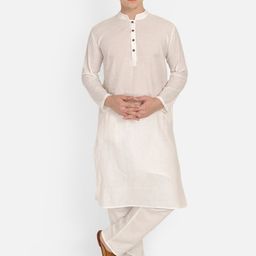 PAROKSH Men White Solid Straight Kurta-picture-17