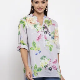 Gipsy Women Grey & Green Printed Tunic-picture-20