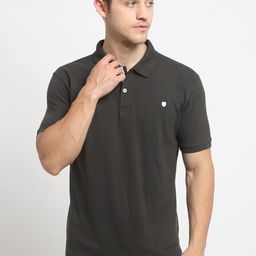 Cantabil Men Olive Green Polo Collar Slim Fit T-shirt-image-44