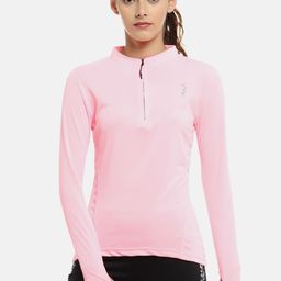 Campus Sutra Women Pink Solid High Neck T-shirt-picture-13