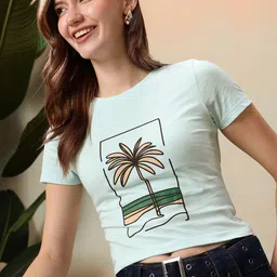 Mast & Harbour Graphic Printed Pure Cotton T-shirt-picture-27