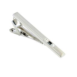 PELUCHE Unisex Silver-Toned & White The Bling Bar Stone-Studded Tie Pin-23