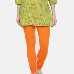 Dollar Missy Women Orange Solid Churidar Length Leggings-image-83