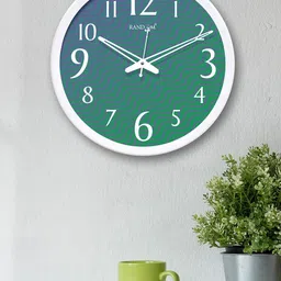 RANDOM Green & Purple Round Printed 30.4 cm Analogue Wall Clock-18