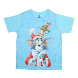 Tom & Jerry Boys Blue Printed Round Neck T-shirt-image-73