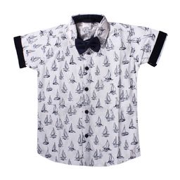 Polka Tots Boys White Regular Fit Printed Casual Pure Cotton Shirt-picture-32