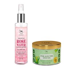 TNW the natural wash Set of Pure Aloe Vera Gold Gel 100g & Rose Water Toner+Remover 200ml-18