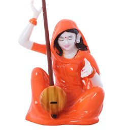 eCraftIndia Orange Meerabai Showpiece-image-54