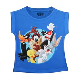 Looney Tunes Girls Blue Printed Top-image-68