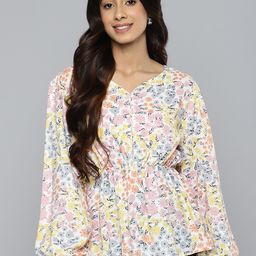 HERE&NOW Floral Print Gathered Detail Empire Top-image-54