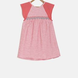 MINI KLUB Girls Pink Self Design Fit and Flare Dress-picture-56
