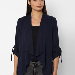 Allen Solly Woman Navy Blue Solid Tailored Jacket-42