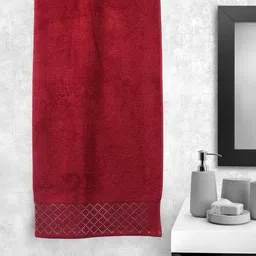 Portico New York Unisex Red Solid Bath Towel-image-98