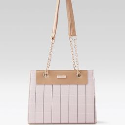Mast & Harbour Checked Structured Shoulder Bag with-51
