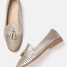 DressBerry Women Gold-Toned Cut-Out Flat Shoes-image-99