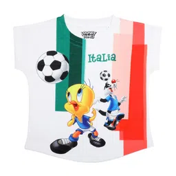 Looney Tunes Girls White Printed Top-image-56