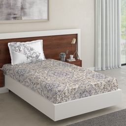 DDecor Grey Ethnic Motifs 140 TC Single Cotton Bedsheet with Pillow Cover-picture-19