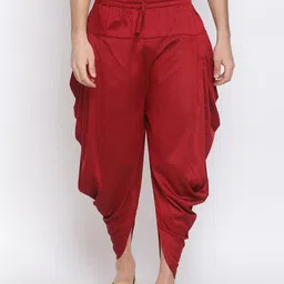 VASTRAMAY Men Maroon Solid Dhoti Pants-image-37