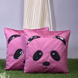 Alina decor Pink Set of 2 Embellished Square Cushion Covers-32