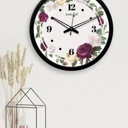 RANDOM White & Purple Round Printed 30.4 cm Analogue Wall Clock-image-82