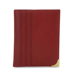 Aditi Wasan Unisex Maroon Solid Genuine Leather Card Holder-image-42