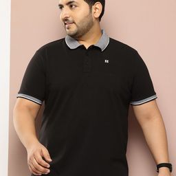 Sztori Men Plus Size Colourblocked Pure Cotton Polo Collar T-shirt-picture-11