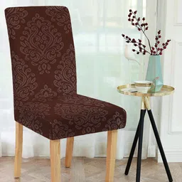 Cortina Set of 4 Brown Printed Chair Covers-17