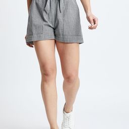 Oumbre Women Black & White Checked Regular Fit Regular Shorts-picture-2