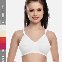 FIMS Pack Of 4 Solid Everyday Wear T-Shirt Bra-image-6