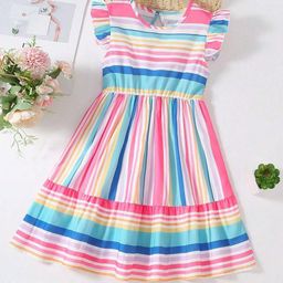 BAESD Girls Striped Fit & Flare Cotton Dress-image-45
