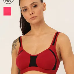 Lady Lyka Pack Of 2 Solid Non-Wired Non Padded Workout Bras YOUNGSTER-01-image-24