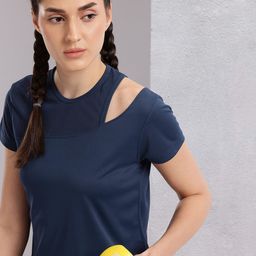 HRX by Hrithik Roshan Women Cut Outs Rapid-Dry Training T-shirt-image-96