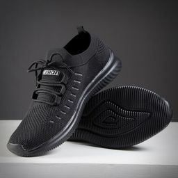 ASIAN Men Black Mesh Running Shoes-picture-21