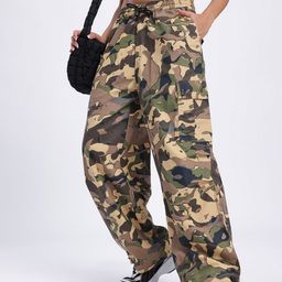 Kook N Keech Women Camouflage Print Baggy Cargo Trousers-image-13