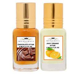 Menjewell Set of 2 Chocolate & Juicy Orange Attar 10 ml-13