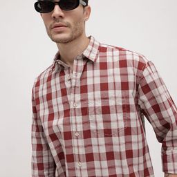 The Roadster Life Co. Men Tartan Checks Checked Pure Cotton Casual Shirt-image-87