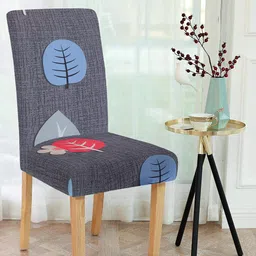 Cortina Set of 4 Charcoal Grey Printed Chair Covers-6
