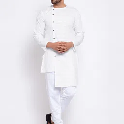 Klotthe Men Cotton White Striped Kurta-image-83