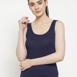 Friskers Women Navy Blue Solid Camisoles-image-18