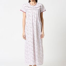 AV2 White & Maroon Printed Maternity Nursing Nighty-image-93
