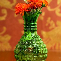 Homesake Green Textured Classic Cubist Lush Flower Vase-21