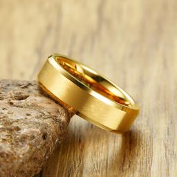 Yellow Chimes Gold-Toned Stainless Steel Band Style Finger Ring-60