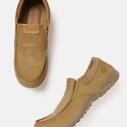 Woodland Men Nubuck Leather Driving Shoes-image-88
