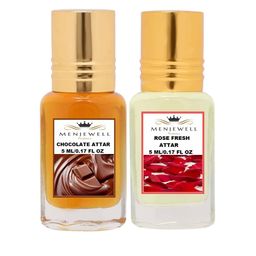 Menjewell Set of Chocolate & Rose Fresh Attars-48