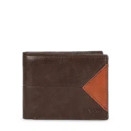 Alvaro Castagnino Men Brown & Orange Colourblocked Two Fold Wallet-picture-51