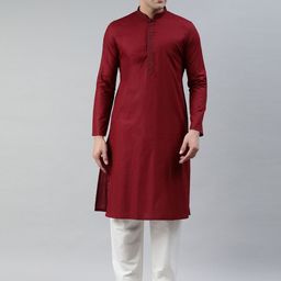 Manthan Men Maroon Solid Kurta-22