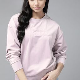 Roadster Women Lavender Velour Embroidered Sweatshirt-image-62