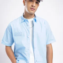 glitchez Relaxed Minimal Applique Detailing Casual Shirt-image-12
