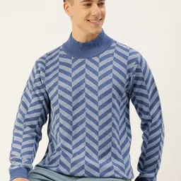 Mast & Harbour Mock Collar Printed Pullover Sweater-picture-13