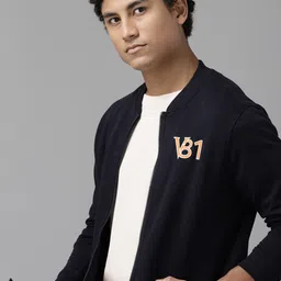 Van Heusen Men Navy Blue Solid Sweatshirt-image-63